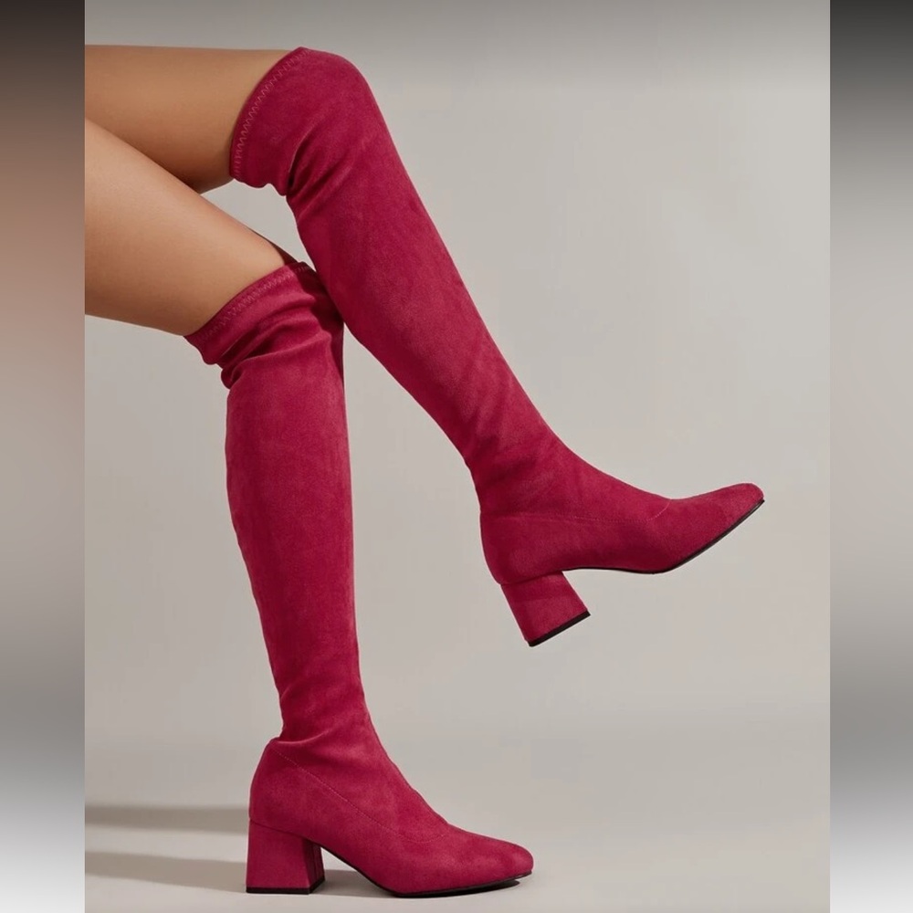 Elegant Pink Knee-High Women's Boots